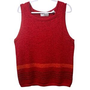 Vintage Marisa Christina Woman Red Orange Sleeveless Sweater Vest Tank 1X , NWT